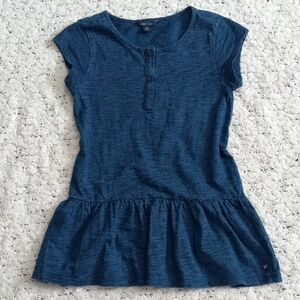 Nautica Dark Blue Denim Fabric Girl Dress Size 8